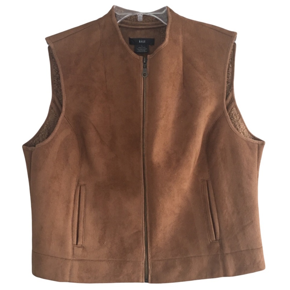 KIAL Brown Ultrasuede Teddy Bear Vest